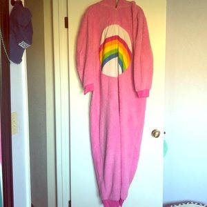 Pink Care Bear Pajama Onesie Adult